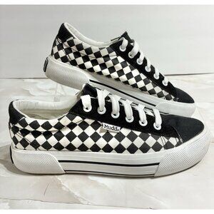 Mudd Black White Checkered Grunge Punk Y2K Platform Sneakers sz 7.5